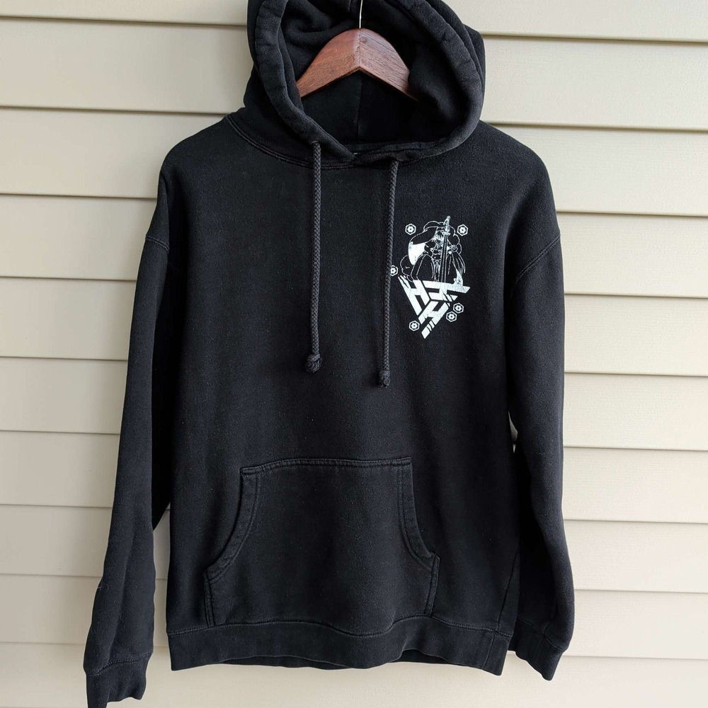Hypland Inuyasha Hoodie Mens Medium Black‎ Sesshomaru Graphic Pullover